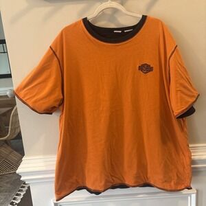 HARLEY-DAVIDSON‎ REVERSIBLE ORANGE/BLACK SHIRT SZ XXL